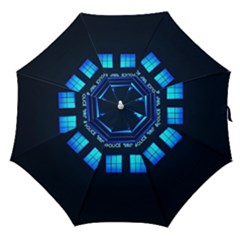 Blue Tardis Doctor Who Police Call Box Straight Umbrellas by Cendanart