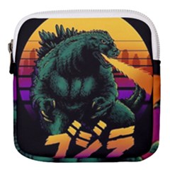 Godzilla Retrowave Mini Square Pouch by Cendanart