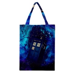 Tardis Doctor Who Space Galaxy Classic Tote Bag by Cendanart