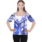 Tardis Doctor Who Blue Travel Machine Cutout Shoulder T-Shirt