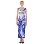 Tardis Doctor Who Blue Travel Machine Fitted Maxi Dress