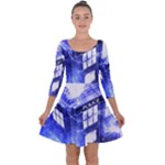 Tardis Doctor Who Blue Travel Machine Quarter Sleeve Skater Dress