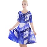 Tardis Doctor Who Blue Travel Machine Quarter Sleeve A-Line Dress