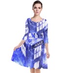 Tardis Doctor Who Blue Travel Machine Quarter Sleeve Waist Band Dress