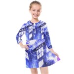 Tardis Doctor Who Blue Travel Machine Kids  Quarter Sleeve Shirt Dress
