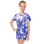 Tardis Doctor Who Blue Travel Machine Kids  Mesh T-Shirt and Shorts Set