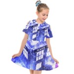Tardis Doctor Who Blue Travel Machine Kids  Short Sleeve Shirt Dress