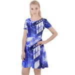 Tardis Doctor Who Blue Travel Machine Cap Sleeve Velour Dress 