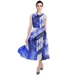 Tardis Doctor Who Blue Travel Machine Round Neck Boho Dress