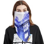 Tardis Doctor Who Blue Travel Machine Face Covering Bandana (Triangle)