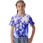 Tardis Doctor Who Blue Travel Machine Kids  Cuff Sleeve Scrunch Bottom T-Shirt