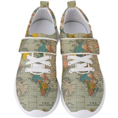 Vintage World Map Men s Velcro Strap Shoes by Ket1n9