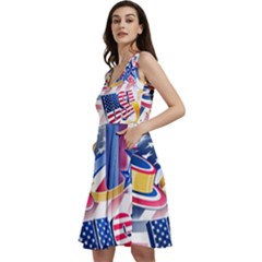 United States Of America Usa  Images Independence Day Sleeveless V-neck Skater Dress With Pockets by Ket1n9