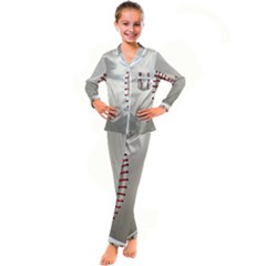 Baseball Kids  Satin Long Sleeve Pajamas Set by Ket1n9