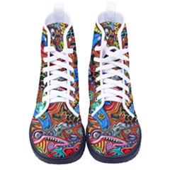Art Color Dark Detail Monsters Psychedelic Men s High-top Canvas Sneakers by Ket1n9