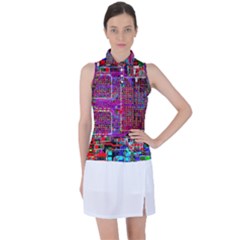 Technology Circuit Board Layout Pattern Women s Sleeveless Polo T-shirt by Ket1n9