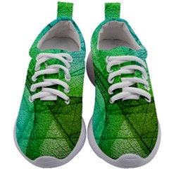 Sunlight Filtering Through Transparent Leaves Green Blue Kids Athletic Shoes by Ket1n9