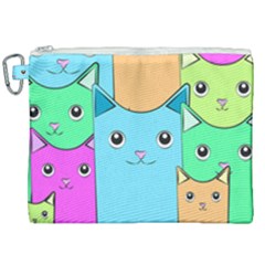 Cat Animals Cartoon Pattern Canvas Cosmetic Bag (xxl)