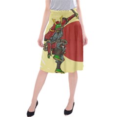 Meme Samurai Artwork Japaneses Midi Beach Skirt by Cendanart