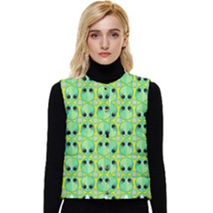 Alien Pattern- Women s Button Up Puffer Vest by Ket1n9