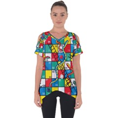 Snakes And Ladders Cut Out Side Drop T-shirt