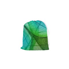 Sunlight Filtering Through Transparent Leaves Green Blue Drawstring Pouch (xs) by Ket1n9