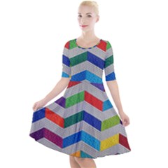 Charming Chevrons Quilt Quarter Sleeve A-line Dress by Ket1n9