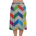 Charming Chevrons Quilt Velvet Flared Midi Skirt View2