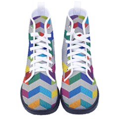 Charming Chevrons Quilt Men s High-top Canvas Sneakers by Ket1n9