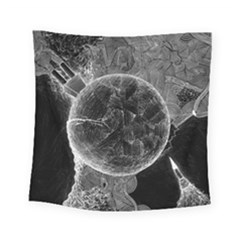 Space Universe Earth Rocket Square Tapestry (small) by Ket1n9