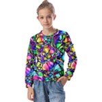 Network Nerves Nervous System Line Kids  Long Sleeve T-Shirt with Frill 