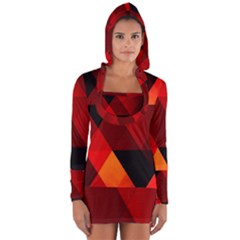 Abstract Triangle Wallpaper Long Sleeve Hooded T-shirt by Ket1n9