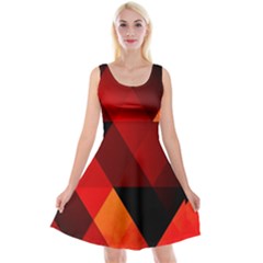 Abstract Triangle Wallpaper Reversible Velvet Sleeveless Dress by Ket1n9