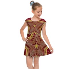 Christmas Star Seamless Pattern Kids  Cap Sleeve Dress by Ket1n9
