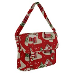 Christmas New Year Seamless Pattern Buckle Messenger Bag by Ket1n9