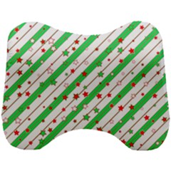 Christmas Paper Stars Pattern Texture Background Colorful Colors Seamless Head Support Cushion by Ket1n9