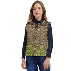 Peacock Feathers Wheel Plumage Kid s Button Up Puffer Vest	 by Ket1n9