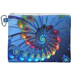 Top Peacock Feathers Canvas Cosmetic Bag (xxl) by Ket1n9