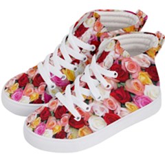 Rose Color Beautiful Flowers Kids  Hi-top Skate Sneakers by Ket1n9