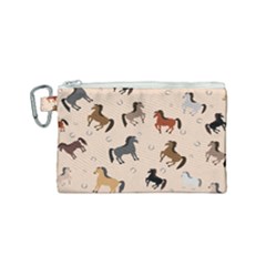 Horses For Courses Pattern Canvas Cosmetic Bag (small) by Ket1n9