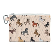 Horses For Courses Pattern Canvas Cosmetic Bag (large) by Ket1n9