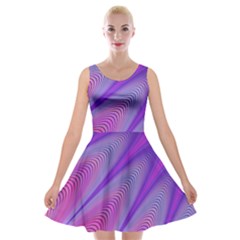 Purple Star Sun Sunshine Fractal Velvet Skater Dress by Ket1n9