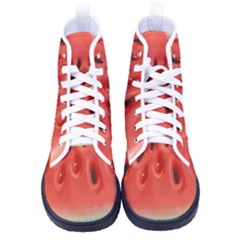 Seamless Background With Watermelon Slices Kid s High-top Canvas Sneakers by Ket1n9