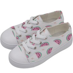 Seamless Background With Watermelon Slices Kids  Low Top Canvas Sneakers by Ket1n9