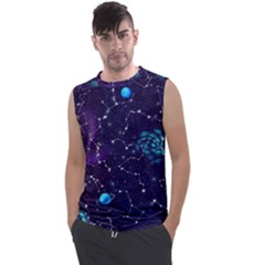 Realistic Night Sky Poster With Constellations Men s Regular Tank Top by Ket1n9