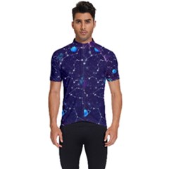 Realistic Night Sky Poster With Constellations Men s Short Sleeve Cycling Jersey by Ket1n9