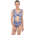 Seamless Marine Pattern Center Cut Out Swimsuit