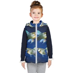 Marine Fishes Kids  Hooded Puffer Vest by Ket1n9
