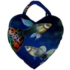 Marine Fishes Giant Heart Shaped Tote by Ket1n9