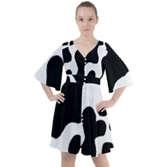 Cow Pattern Boho Button Up Dress